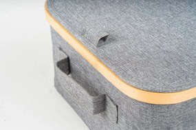 G21 tárolódoboz 30 x 30 x 15 cm, bambusz, fedéllel, szürke