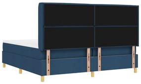 Boxspring Ágy Matraccal és Kék LED-del 200x200 cm Szövet