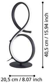 Eglo 901269 - LED Asztali lámpa SERPINS LED/11,4W/230V 3000K fekete