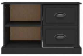 fekete szerelt fa TV-szekrény 73 x 35,5 x 47,5 cm