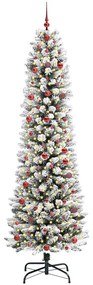 Mű karácsonyfa Zöld és fehér 240 cm PVC és Fém és Műanyag