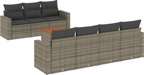 vidaXL 8 részes szürke polyrattan kerti ülőgarnitúra párnákkal