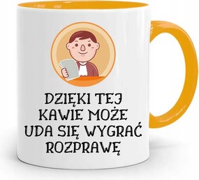 Sárga Ügyvéd Bögre Ezzel A Kávéval, fényképes nyomattal