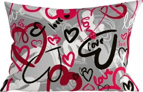 Poliészter-pamut ágynemű szett STREET LOVE POLY szürke + Párnahuzat 50 x 70 cm INGYEN