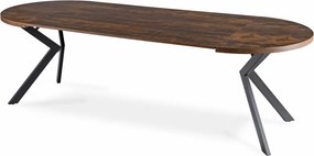 Kihúzható étkezőasztal 100–250 cm méretben, rusztikus tölgy/fekete színben LUKAS