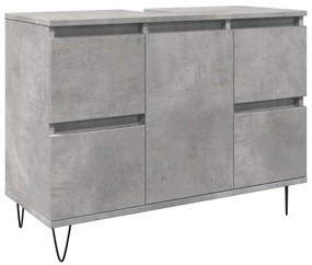 Betonszürke szerelt fa fürdőszobaszekrény 80 x 33 x 60 cm