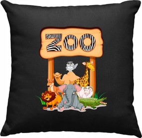 Állatkerti párna Állatok 1 Fekete