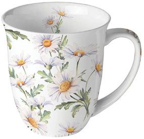 Százszorszép virágos porcelán bögre Beautiful daisies white