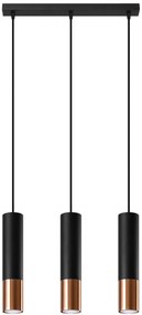 SOLLUX SL-0948 LOOPEZ Hengeres Függesztett Lámpa Fekete, Réz GU10 IP20