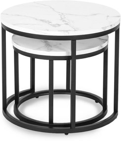 Dohányzóasztal Szett Fehér Márvány DAFNE