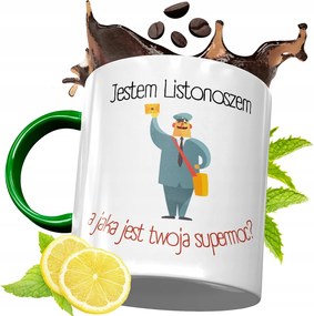 Zöld Bögre Postásnak Születésnapi Ajándék Nyomtatott Fényképpel