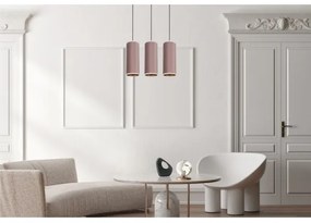 Láncos lámpa AVALO 3xE27/60W/230V rózsaszín/rez