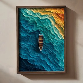 TUN077-XL keretezett MDF falikép, 50 x 70 cm