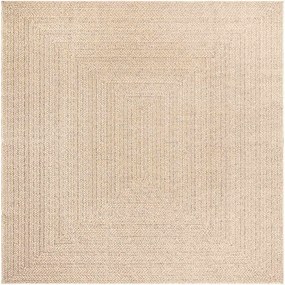 vidaXL ZIZUR bézs juta hatású beltéri és kültéri szőnyeg 240 x 240 cm