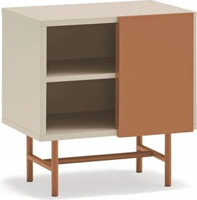 Téglavörös-bézs matt éjjeliszekrény Nube – Teulat