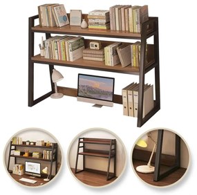 Multifunkciós 3 szintes Polc VERTEX fekete/dió