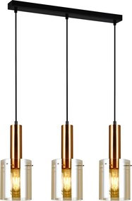 Italux glamour modern függeszték sardo borostyán sárgaréz itxpnd-5581-3-bro+am