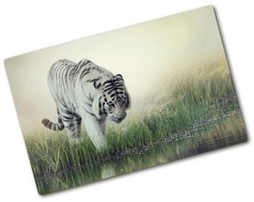 Üveg vágódeszka Fehér tigris pl-ko-80x52-f-84071201