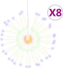 vidaXL 8 db karácsonyi többszínű csillagfény 140 db LED 17 cm