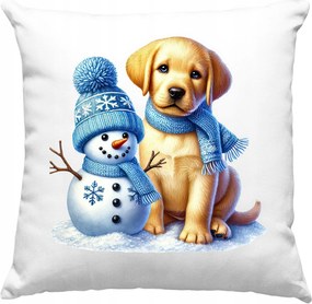 Karácsonyi Díszpárna+töltet 40x40 Karácsonyi Aranyos Kutya