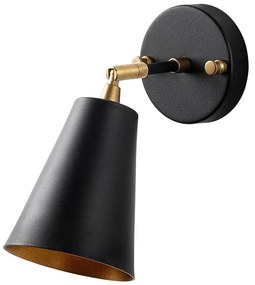 Fekete-aranyszínű fali lámpa ø 10 cm Evander – Opviq lights