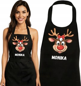 Konyhai kötény Karácsonyi rénszarvas Rudolf karácsonyi ajándék Írja be a nevét