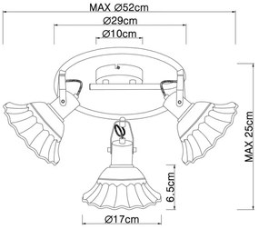 Globo 54050-3 - Spotlámpa JOWITA 3xE27/40W/230V