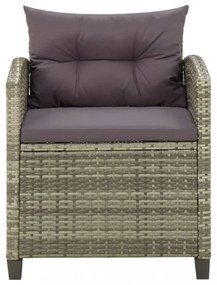 szürke polyrattan kerti szék párnákkal