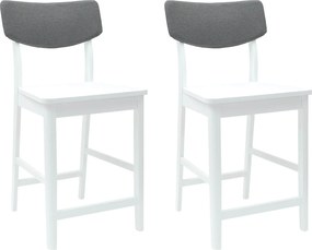 vidaXL Étkező Székek 2 pcs Fehér 48 x 49 x 95 cm Tömör Gumi Fa