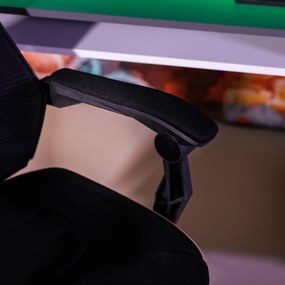 Irodai/gamer szék, fekete/zöld, teherbírás 150 kg, JORIK