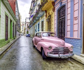 Poszter 60x50cm Antik autó Havannában 3, Assaf Frank