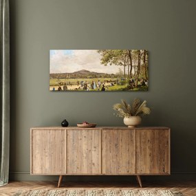 Kép - French 19th Century, Race Course at Longchamps, reprodukciók (120x50 cm)