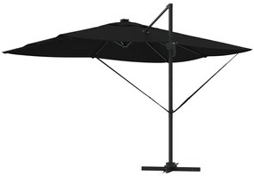 Konzolos Roma Napernyő LEDs Fekete 352x251x265 cm Alumínium