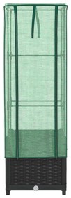 rattan megjelenésű magaságyás melegháztakaróval 40x40x139 cm