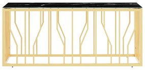 aranyszínű üveg és rozsdamentes acél dohányzóasztal 110x45x45cm