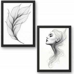 Két darabos Line Art minimalizmus poszter szett
