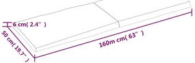 kezeletlen tömör fa asztallap 160x50x(2-6) cm