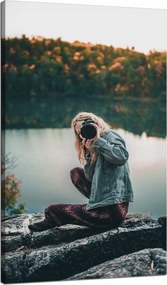 Vászonkép Emberek Nő fényképezőgéppel 70x120 cm