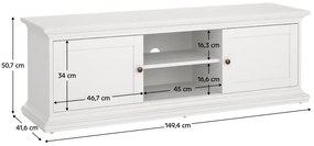 TV asztal + szekrény Phung 77810 (fehér). 1119649