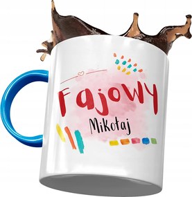 Kék Bögre Mikulás Kollégáknak Ajándék Nyomtatott Fotóval