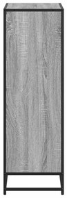 szürke sonoma színű szerelt fa könyvszekrény 60x35x107,5 cm
