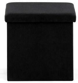 Fekete Kordbársony Tárolós Puff. TAB-471 BK6
