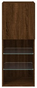 barna tölgyszínű TV-szekrény LED lámpákkal 40,5 x 30 x 102 cm