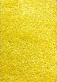 Modern sárga bolyhos szőnyeg