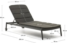 Fekete fém kerti napozóágy Marcona – Kave Home