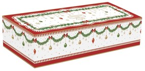 Karácsonyi porcelán 3 db tálka bambusz tálcán szett díszdobozban Magie de Noel