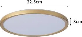Brilagi - ULTRA SLIM LED fürdőszobai lámpa, 12 W, 230 V, Ø 22,5 cm, arany, IP54