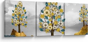 Kép - virágzás (órával) (90x30 cm)