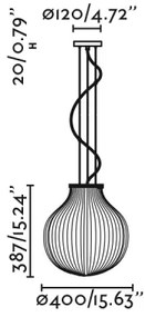 FARO 28301 - Csillár zsinóron ISABELLE 1xE27/15W/230V átm. 40 cm fehér