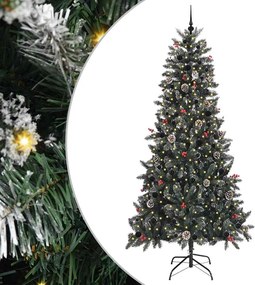 vidaXL Mű karácsonyfa 300 LED-del Zöld 240 cm PVC és Műanyag és Acél